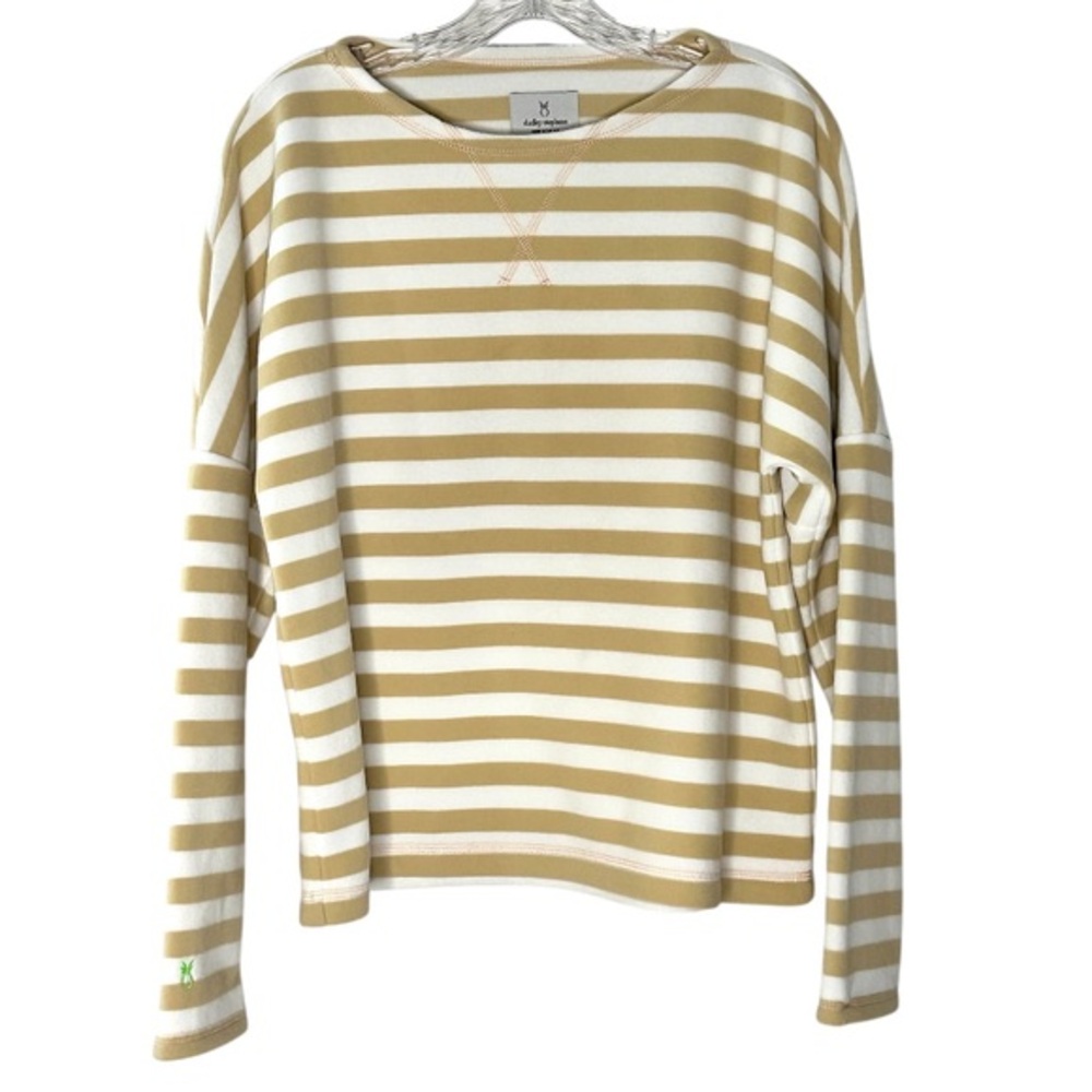 Dudley Stephens Tan and White Striped Fleece shirt